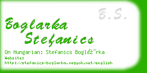 boglarka stefanics business card